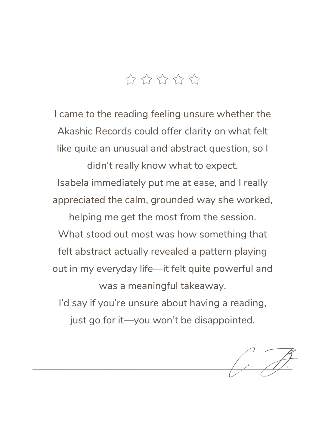 Client testimonial — C.B.